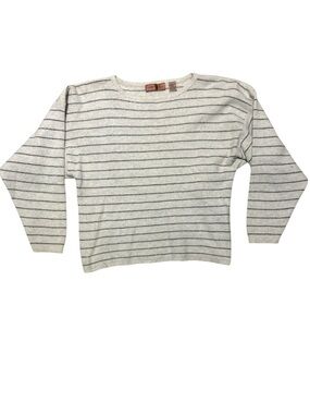 Henry Grethel striped wool White/Grey knit sweater L
